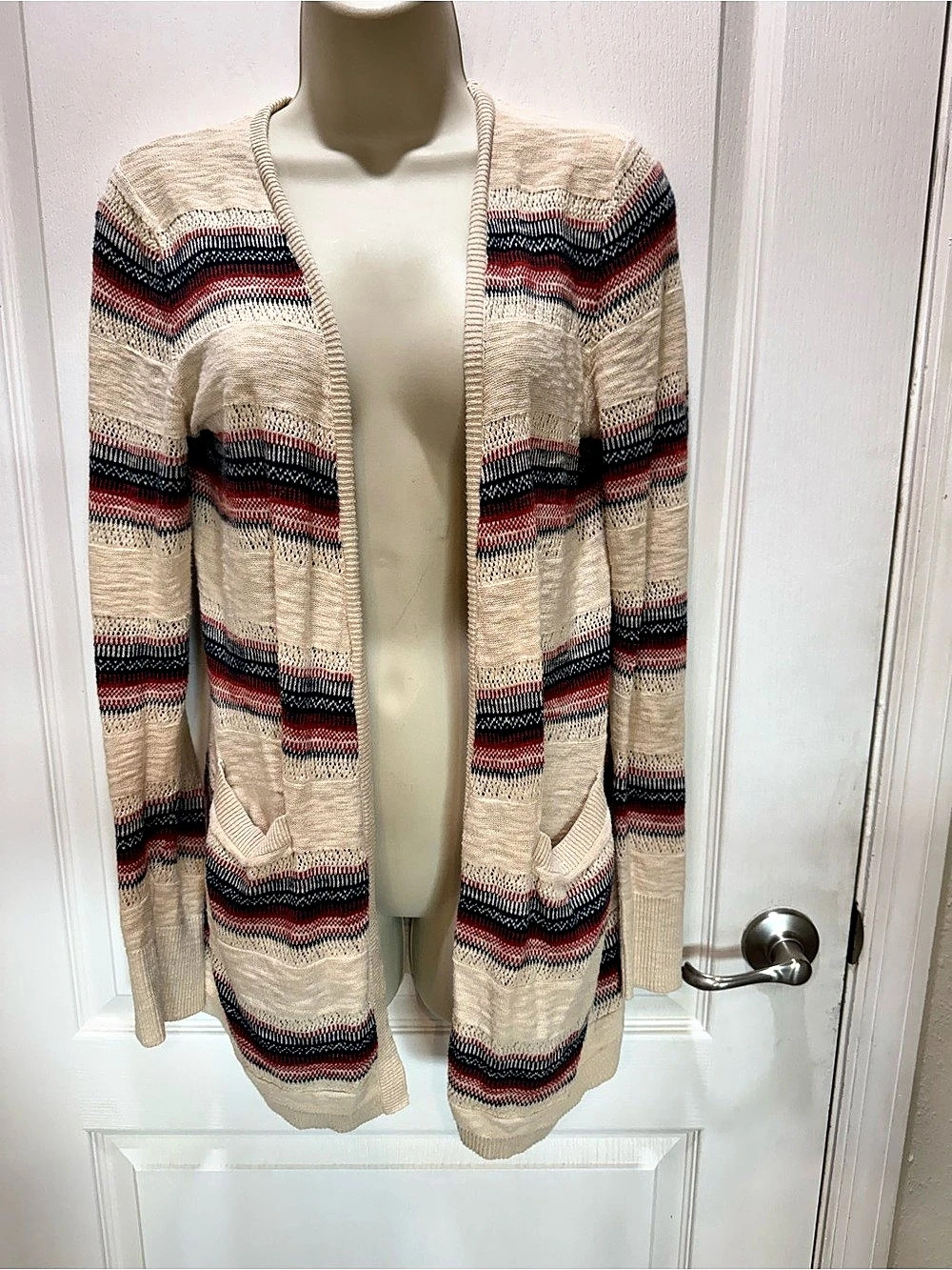 Eddie Bauer Women's Striped Cotton Cardigan Size XS